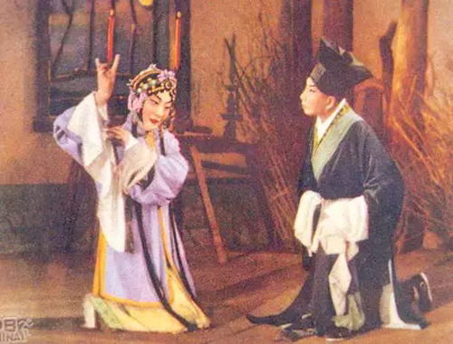 京剧电影《生死恨》剧照，梅兰芳、姜妙香主演