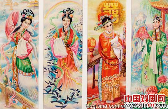 黄梅戏人物年画