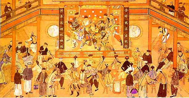 清光绪年间北京茶园图